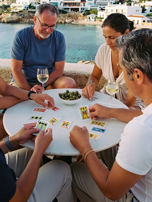 Learn Spanish Playing Cards on Sant Antoni Bay
