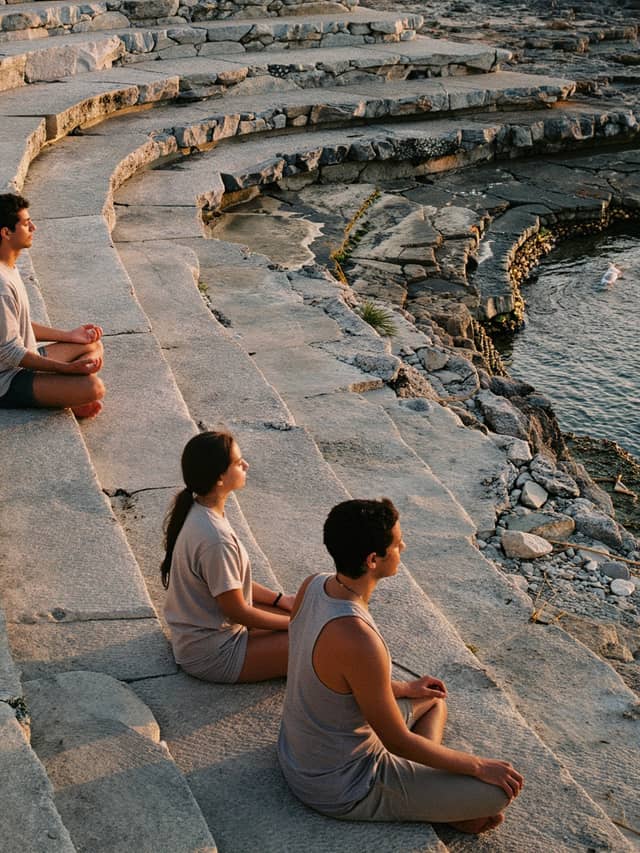 Sunset Meditation Circle on the Rocks